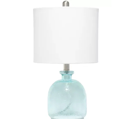 Lalia home hammered glass jar table lamp with linen shade - lht-5014-cb - Thumbnail 2