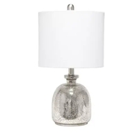 Lalia Home Hammered Glass Jar Table Lamp with Linen Shade - LHT-5014-CB - Thumbnail 1