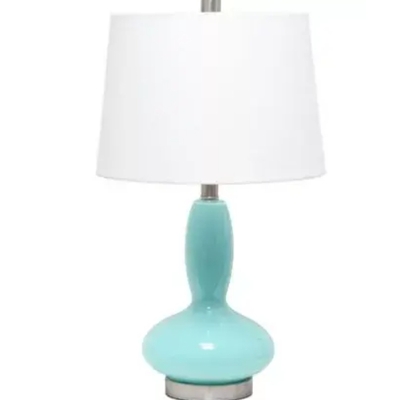 Super lalia home glass dollop table lamp with white fabric shade - lht-5001-tl - Thumbnail 1