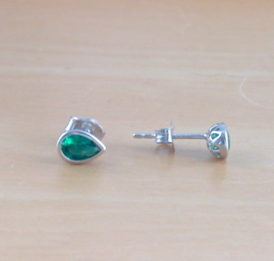 Sterling Silver Emerald Earrings/Emerald Stud Earrings/Silver Emerald Earrings/Emerald Jewellery/Emerald Jewelry/May Birthstone/UK