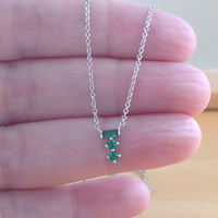 Sterling Silver Emerald Necklace/Silver Emerald Necklace/Emerald Jewellery/Emerald Jewelry/Gemstone Necklace/May Birthstone/Emerald Gift/UK - Thumbnail 1