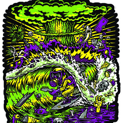 Toxic surfer sticker