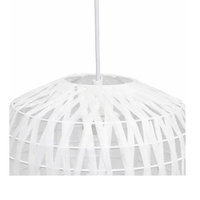 Lalia Home 1-Light 11.38" Bohemian Farmhouse Coastal Woven Paper Shade Pendant - LHP-3008-WH - Thumbnail 1