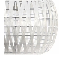 Lalia Home 1-Light 11.38" Bohemian Farmhouse Coastal Woven Paper Shade Pendant - LHP-3008-WH - Thumbnail 2