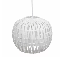 Lalia Home 1-Light 11.38" Bohemian Farmhouse Coastal Woven Paper Shade Pendant - LHP-3008-WH - Thumbnail 3