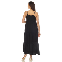 White Mark Women's Scoop Neck Empire Waist Tiered Babydoll Maxi Dress - Thumbnail 1