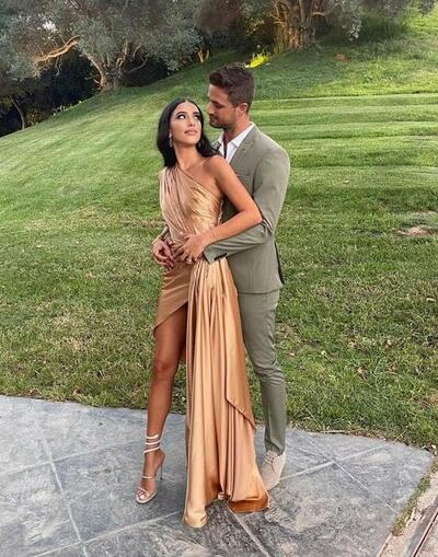 Elegant Champagne A Line Prom Dresses Party Dresses