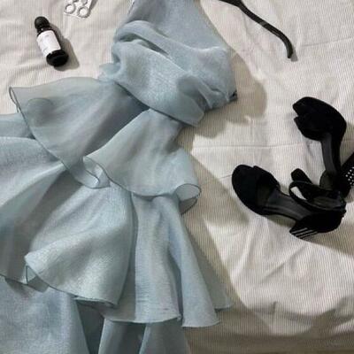 One shoulder short party dress homecoming dress