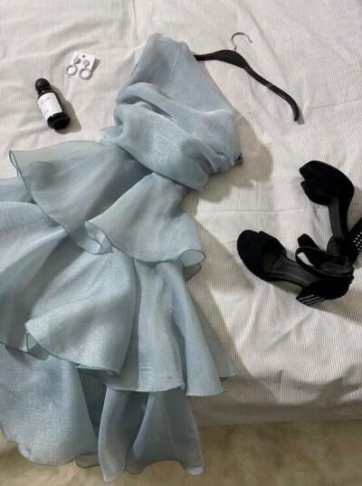 One Shoulder Short Party Dress Homecoming Dress