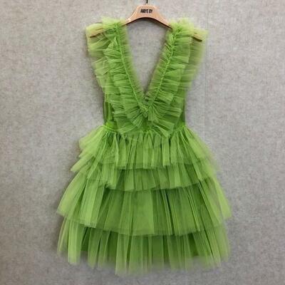 Deep v neck green short homecoming dresses - Thumbnail 1