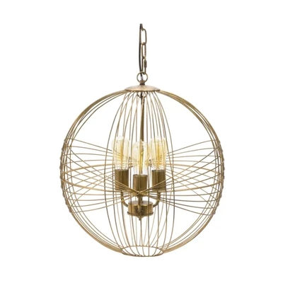 Intricate metal sphere hanging lamp - 88050ds - Thumbnail 3