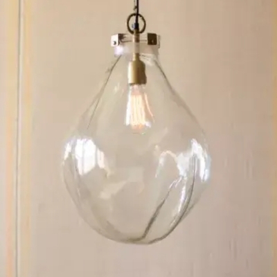 Glass teardrop pendant light 14" x 14" x 19"t - nvas1000 - Thumbnail 1