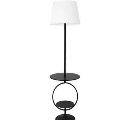 Elegant designs bedside nightstand end table dual shelf decorative floor lamp - lf1023-blk - Thumbnail 2