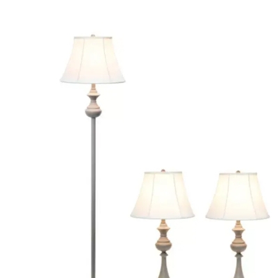 Elegant designs traditionally crafted 3 pack lamp set (2 table lamps, 1 floor lamp) - lc1019-gry - Thumbnail 1