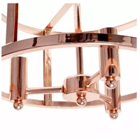 3-Light 13" Industrial Farmhouse Glass and Metallic Accented Semi-flushmount - LHM-1000-RG - Thumbnail 1