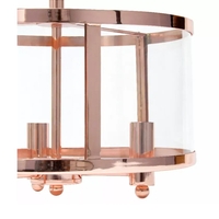 3-Light 13" Industrial Farmhouse Glass and Metallic Accented Semi-flushmount - LHM-1000-RG - Thumbnail 2