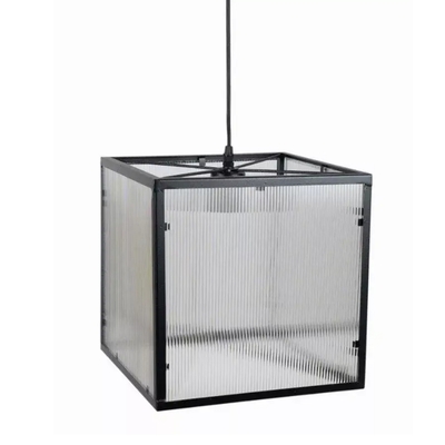 Hanging lamp max 40 watt 12"sq iron/acrylic (cord length is 44"l) - 82696ds - Thumbnail 2