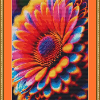 Colourful daisy cross stitch pattern