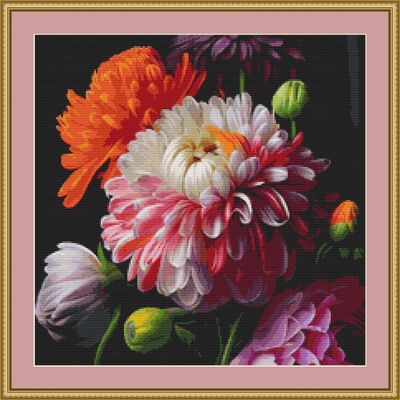 Chrysanthemums ii cross stitch pattern