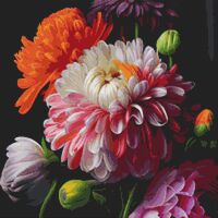 Chrysanthemums II Cross Stitch Pattern - Thumbnail 1