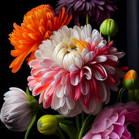 Chrysanthemums II Cross Stitch Pattern - Thumbnail 2