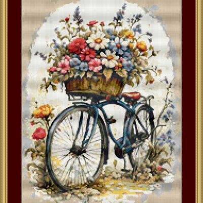 Bicycle cross stitch pattern