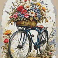 Bicycle Cross Stitch Pattern - Thumbnail 1