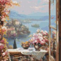 Balcony In Bloom Cross Stitch Pattern - Thumbnail 1