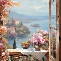 Balcony In Bloom Cross Stitch Pattern - Thumbnail 2