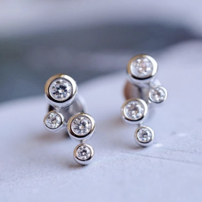 Bubble cz stud earrings