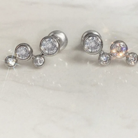 Bubble CZ Stud Earrings - Thumbnail 2