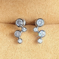 Bubble CZ Stud Earrings - Thumbnail 3