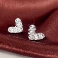 Heart CZ Earrings  - Thumbnail 1