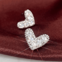 Heart CZ Earrings  - Thumbnail 2