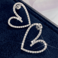 Heart CZ Earrings  - Thumbnail 3