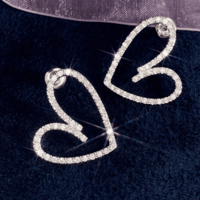 Heart CZ Earrings  - Thumbnail 4
