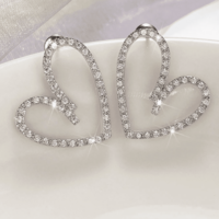 Heart CZ Earrings  - Thumbnail 5