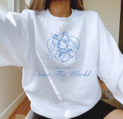 *Free Shipping*BE CUTE & SAVE THE WORLD SWEATSHIRT