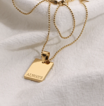 Square Saying Charm Necklace