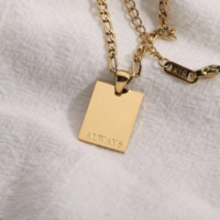 Square Saying Charm Necklace - Thumbnail 2