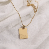 Square Saying Charm Necklace - Thumbnail 4