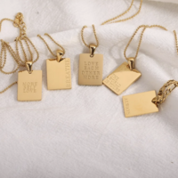 Square Saying Charm Necklace - Thumbnail 7