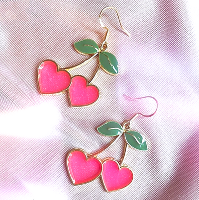 *Free Shipping*HEART CHERRY EARRINGS