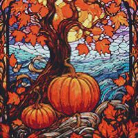 Autumn Tree Cross Stitch Pattern - Thumbnail 1