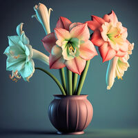 Amaryllis Flowers Cross Stitch Pattern - Thumbnail 2