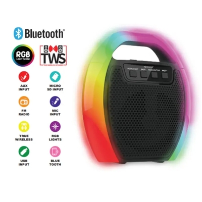 6.5" portable bluetooth speaker with rgb handle - iq-2465rgb - Thumbnail 4