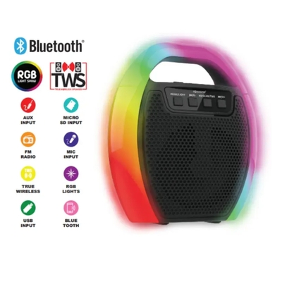 4" portable bluetooth speaker with rgb handle - iq-2404rgb