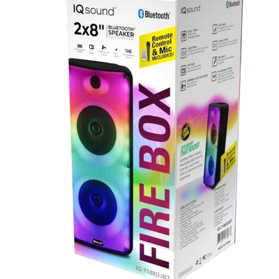 2 x 8" bluetooth speaker fire box - iq-7188djbt - Thumbnail 3