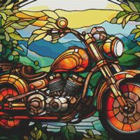 Motorcycle Cross Stitch Pattern - Thumbnail 1