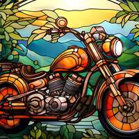 Motorcycle Cross Stitch Pattern - Thumbnail 2